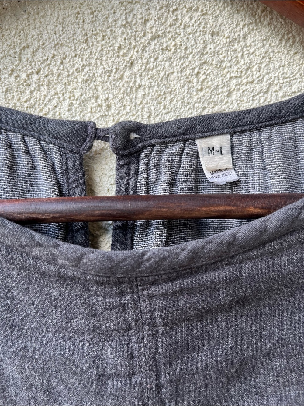 MUJI Double Cloth Flannel Sac Grey Midi/Maxi Dress - Picture 4 of 6